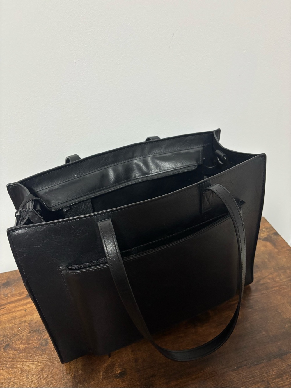BEIS Black Leather Tote - Picture 3 of 7